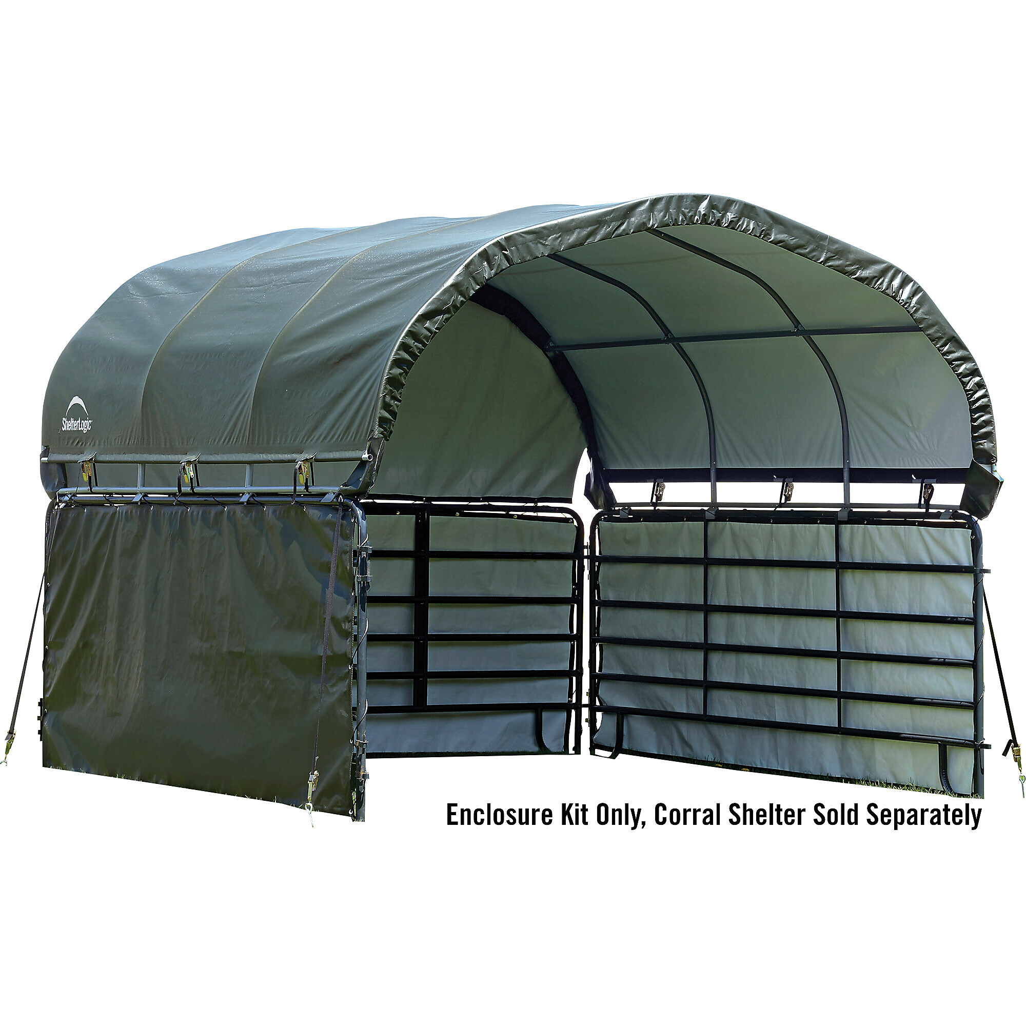 ShelterLogic Corral Shelter Enclosure Kit - 10ft. x 5.6ft., Galvanized Steel, Polyethylene, Waterproof, Model# 51483